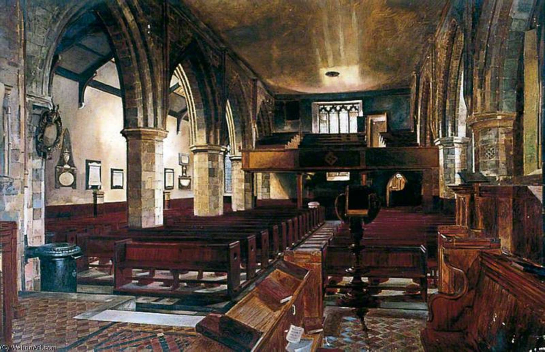 Wikioo.org - The Encyclopedia of Fine Arts - Painting, Artwork by Walter Harvey Brook - Interior, Holy Trinity Priory, York
