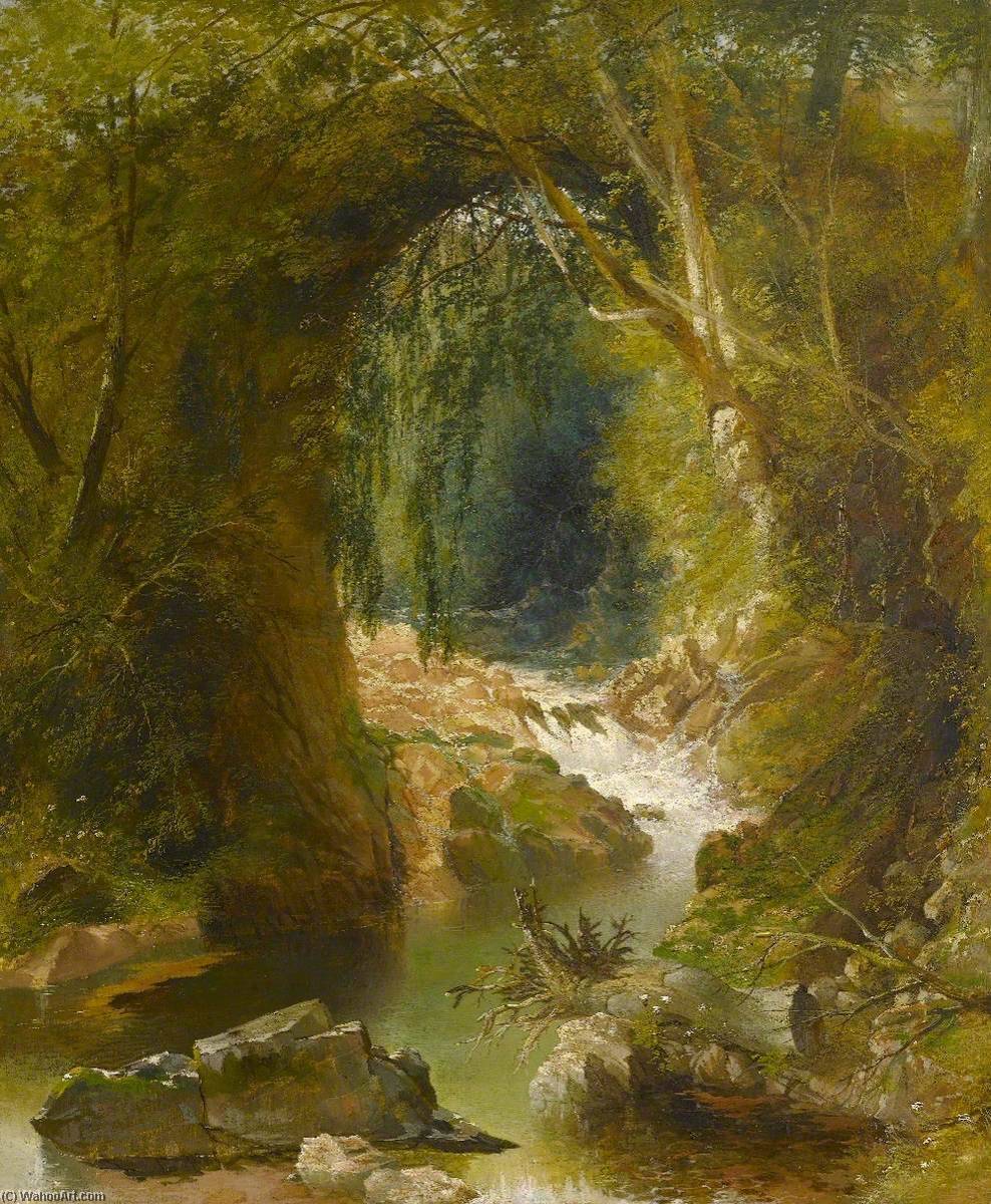 WikiOO.org - Εγκυκλοπαίδεια Καλών Τεχνών - Ζωγραφική, έργα τέχνης John Gendall - Lydford Bridge on the Avon, Brent, Devon