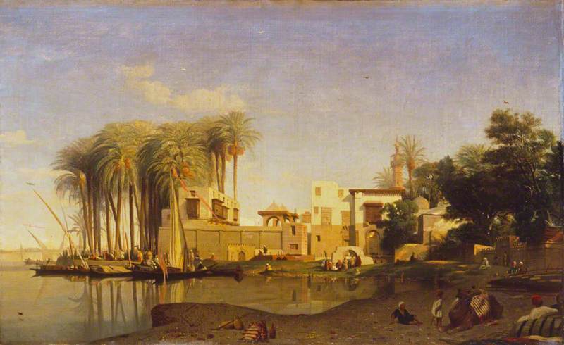 Wikioo.org - The Encyclopedia of Fine Arts - Painting, Artwork by Georges Antoine Prosper Marilhat - Beni Suef on the Nile