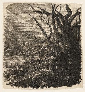 WikiOO.org - Encyclopedia of Fine Arts - Maalaus, taideteos Rodolphe Bresdin - The Mountain Lake