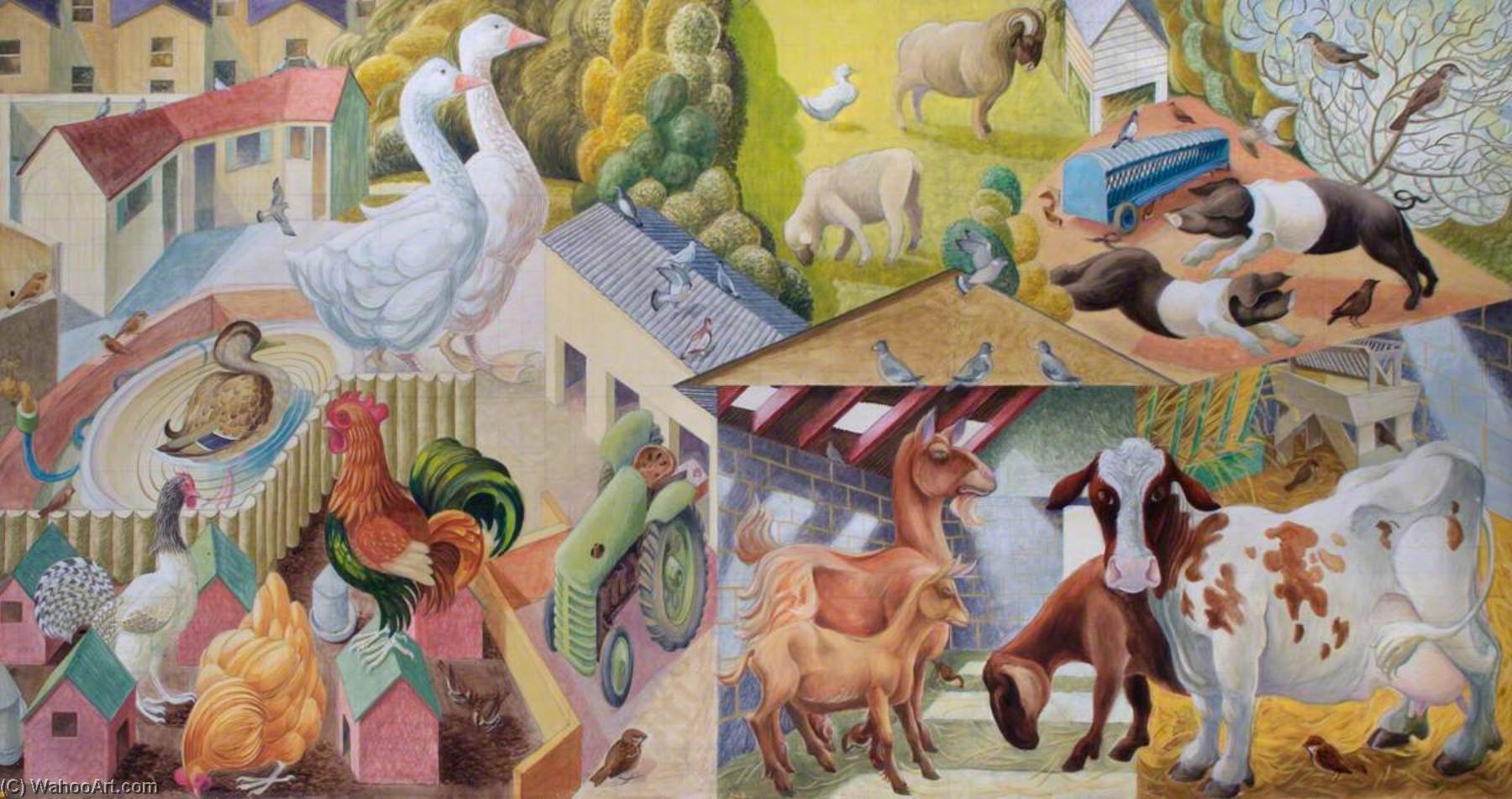 Wikioo.org - The Encyclopedia of Fine Arts - Painting, Artwork by Peter Brown - Farmyard Scene