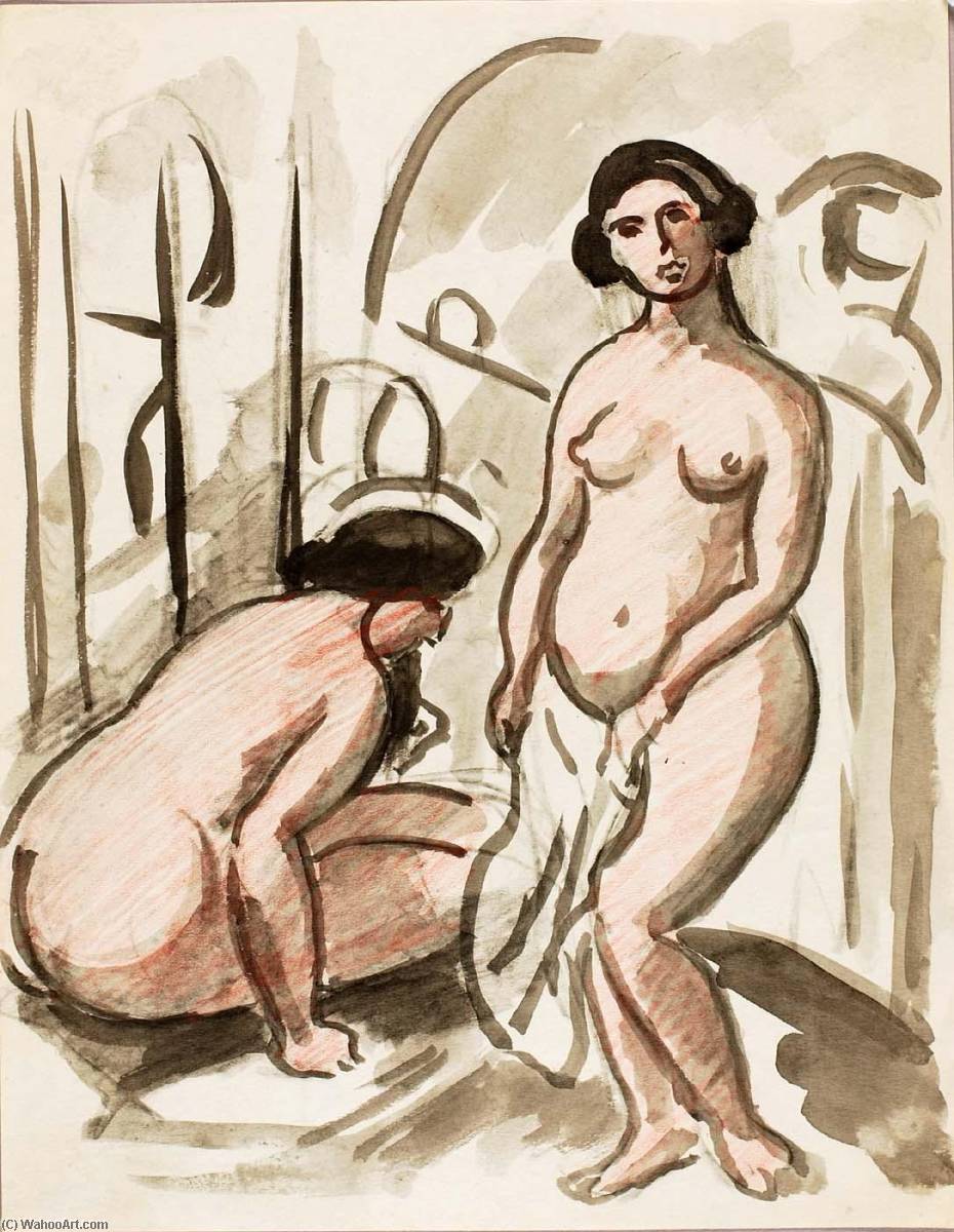 Wikioo.org - The Encyclopedia of Fine Arts - Painting, Artwork by Carl Newman - Two Nude Figures