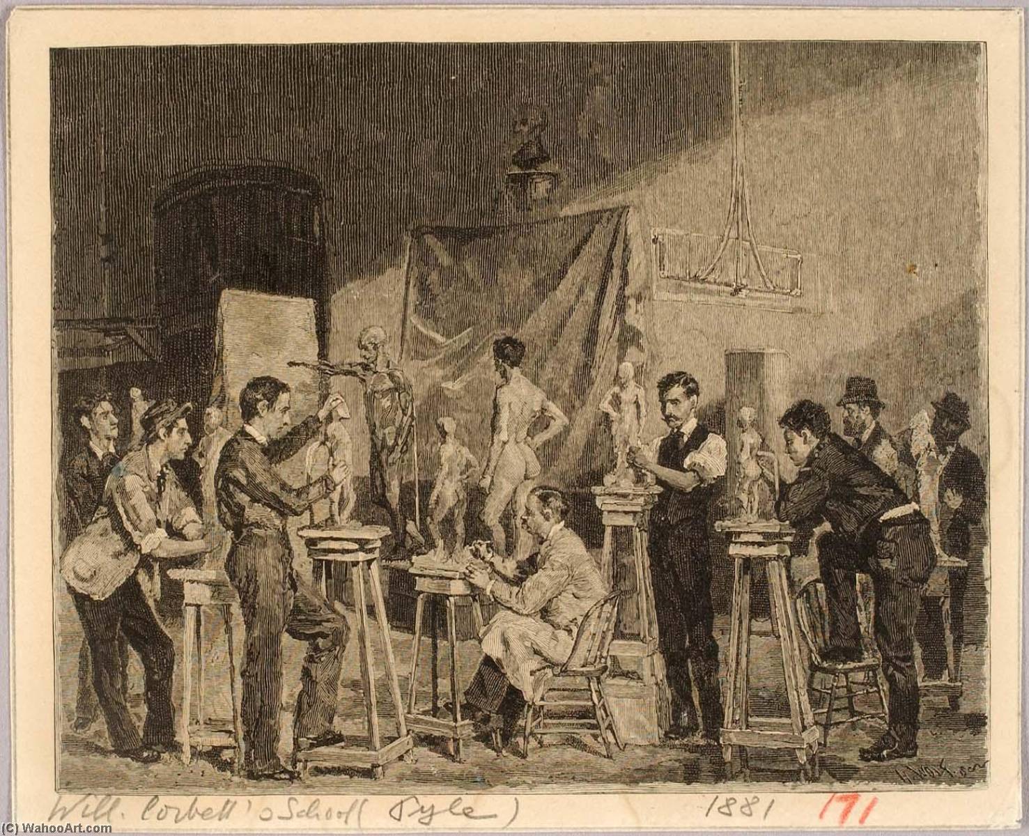 Wikioo.org - The Encyclopedia of Fine Arts - Painting, Artwork by Henry Wolf - William Corbett's School