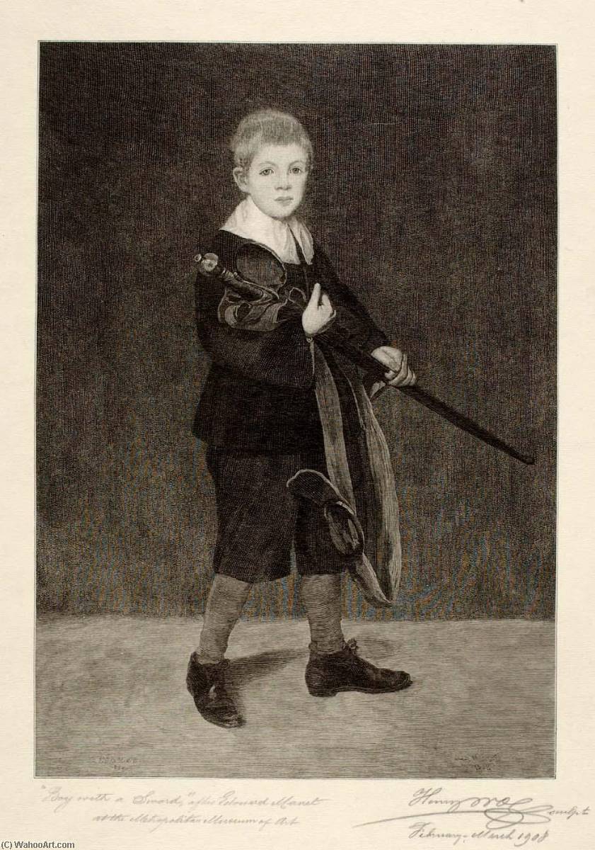 WikiOO.org - Encyclopedia of Fine Arts - Målning, konstverk Henry Wolf - Boy with Sword