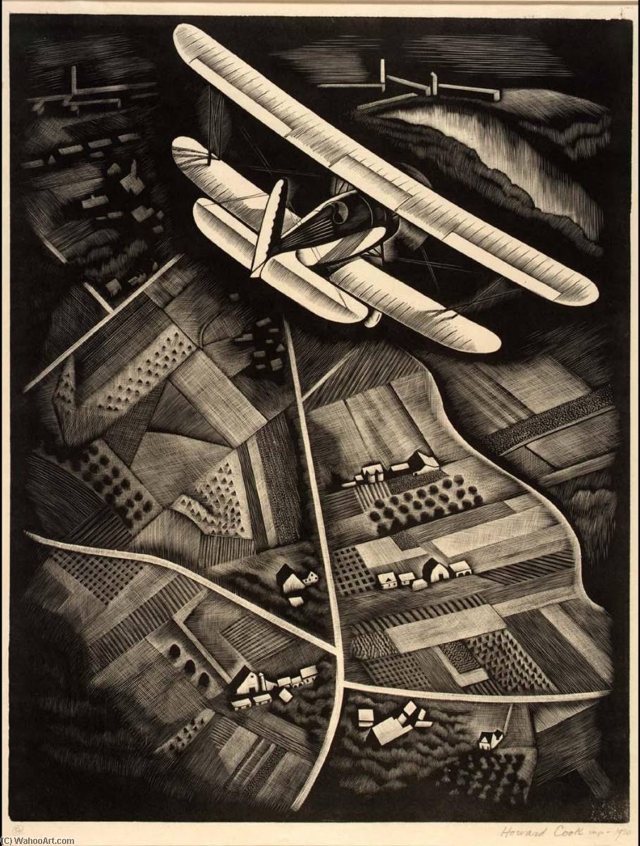 WikiOO.org - Encyclopedia of Fine Arts - Lukisan, Artwork Howard Cook - Airplane