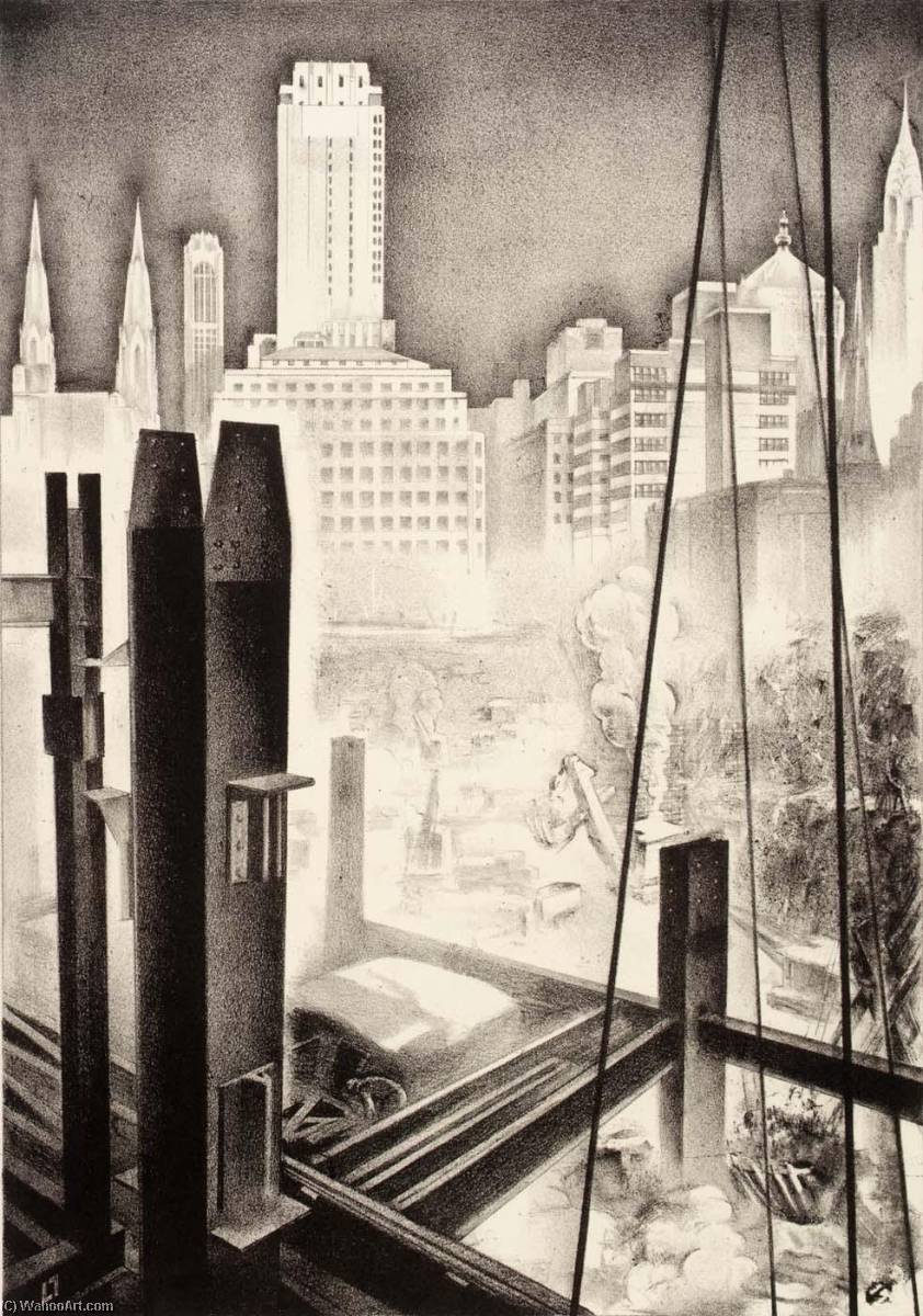 WikiOO.org - Enciclopedia of Fine Arts - Pictura, lucrări de artă Louis Lozowick - Radio City