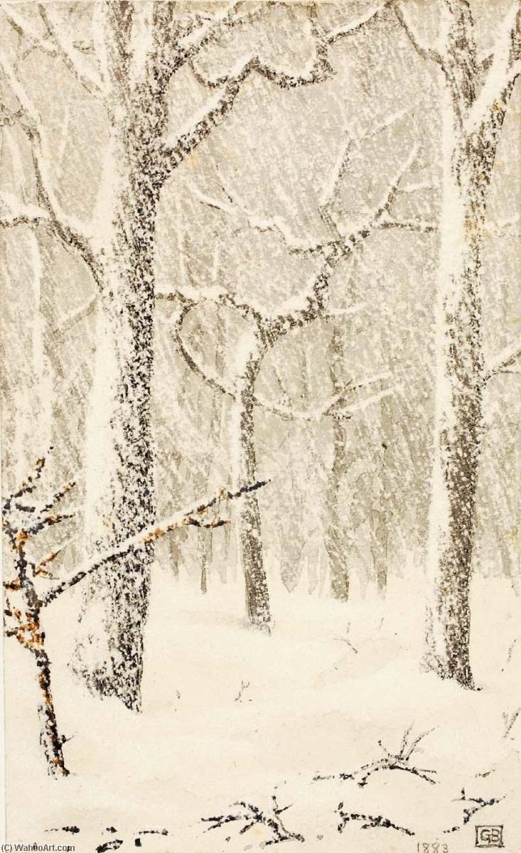 Wikioo.org - The Encyclopedia of Fine Arts - Painting, Artwork by George Elbert Burr - Untitled (Trees in Snow)