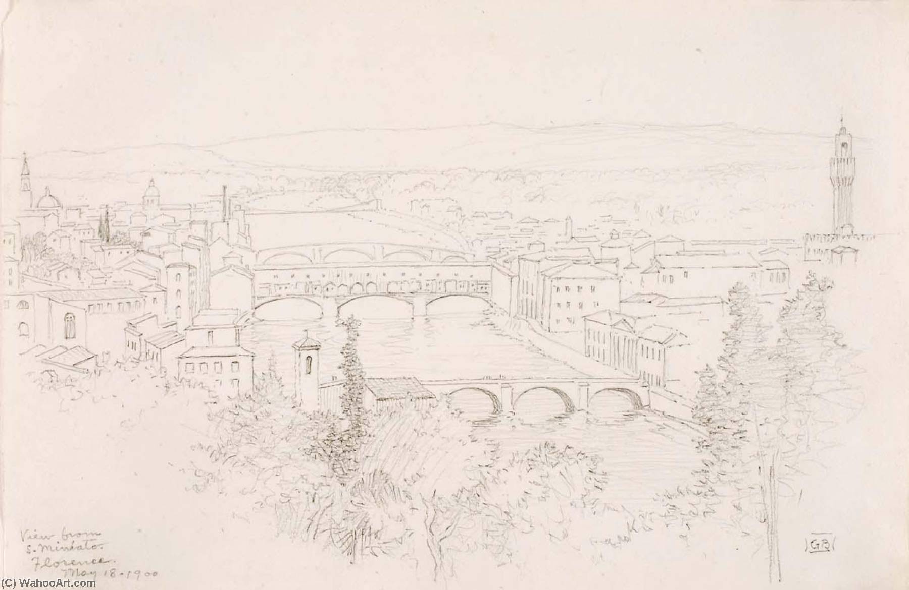 Wikioo.org - The Encyclopedia of Fine Arts - Painting, Artwork by George Elbert Burr - View from S. Miniato, Florence