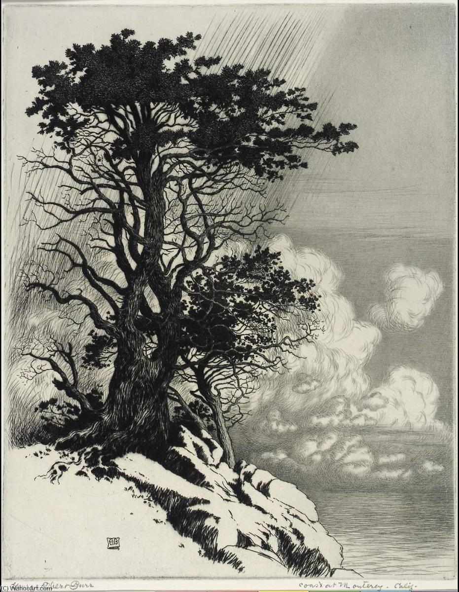WikiOO.org - Encyclopedia of Fine Arts - Målning, konstverk George Elbert Burr - Coast at Monterey, California