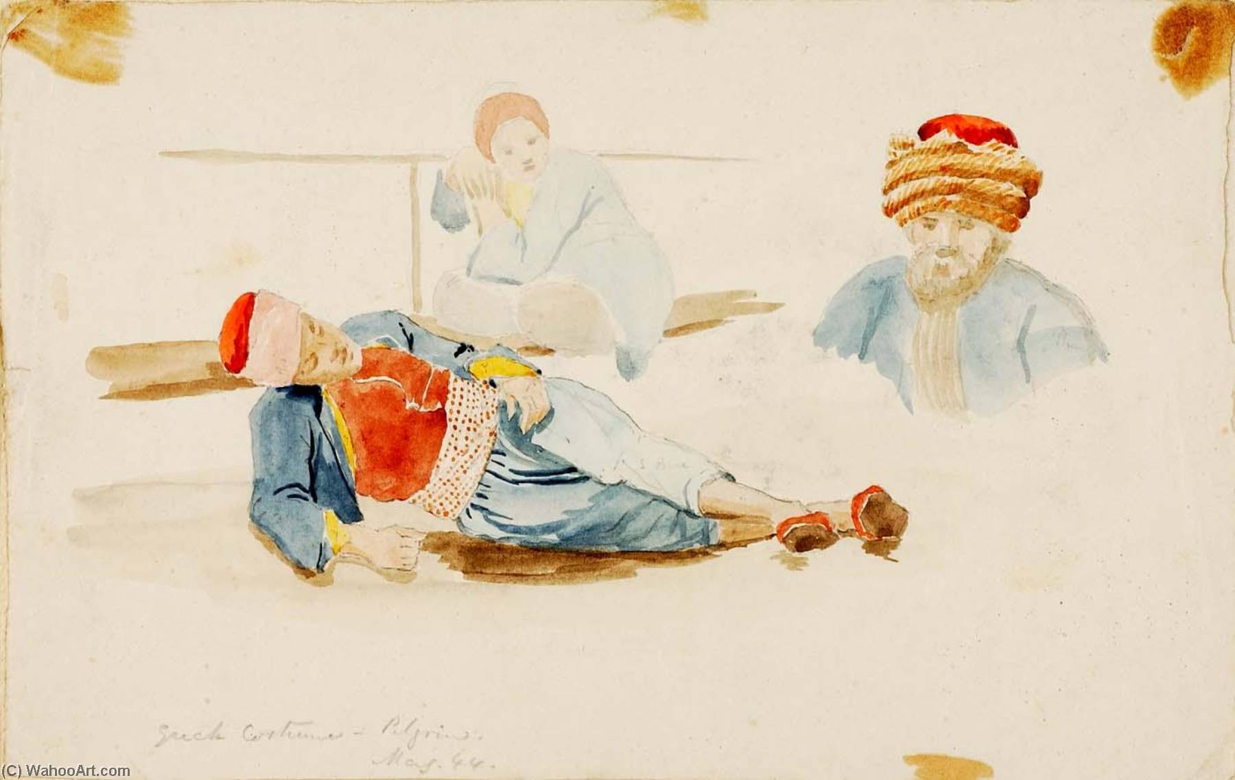 Wikioo.org - The Encyclopedia of Fine Arts - Painting, Artwork by Miner Kilbourne Kellogg - Greek Costume, Pilgrim