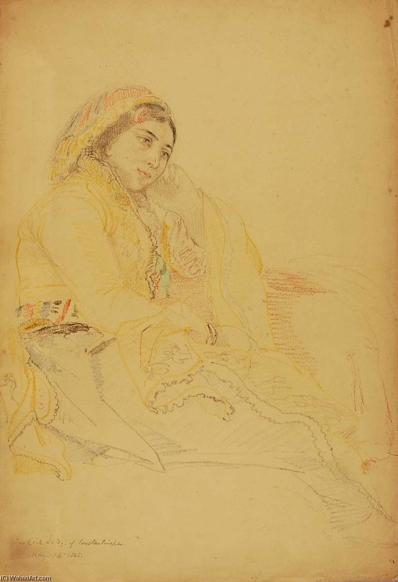 WikiOO.org - Encyclopedia of Fine Arts - Lukisan, Artwork Miner Kilbourne Kellogg - Turkish Lady of Constantinople