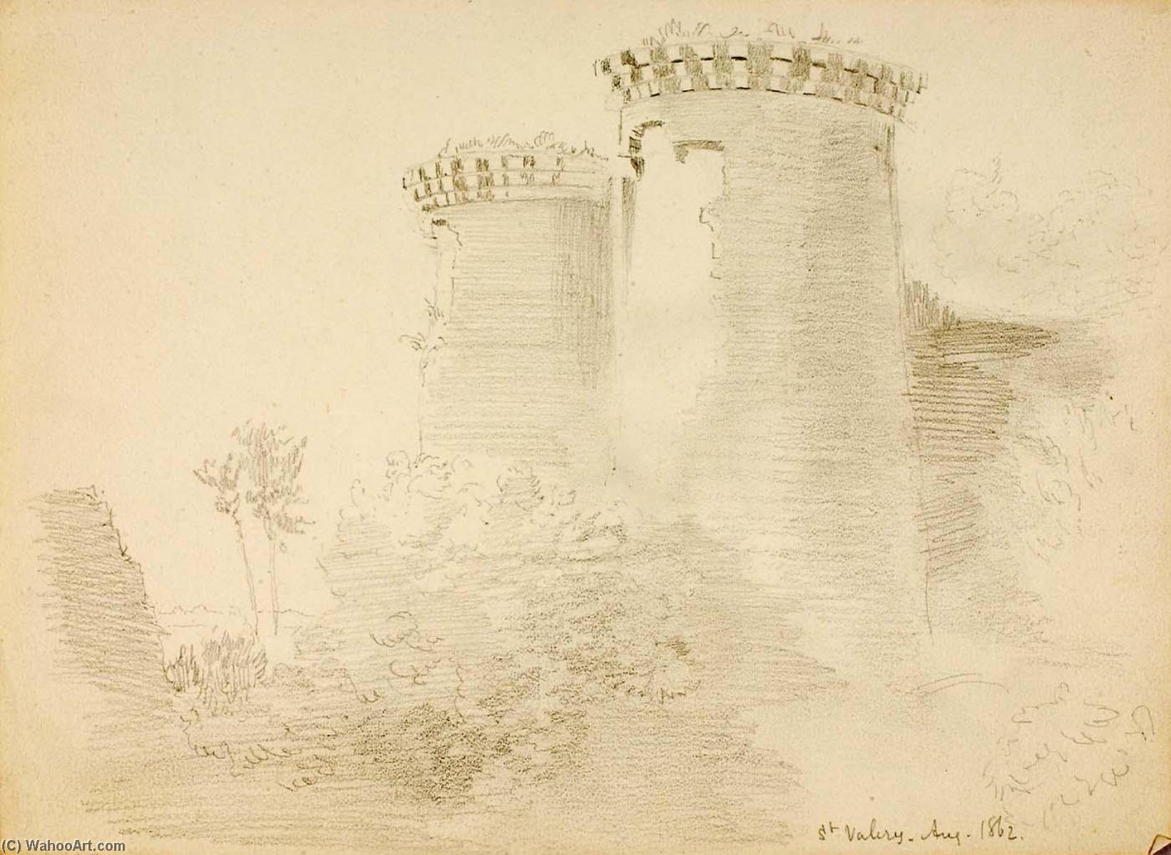 WikiOO.org - Enciklopedija likovnih umjetnosti - Slikarstvo, umjetnička djela Miner Kilbourne Kellogg - Castle, St. Valery
