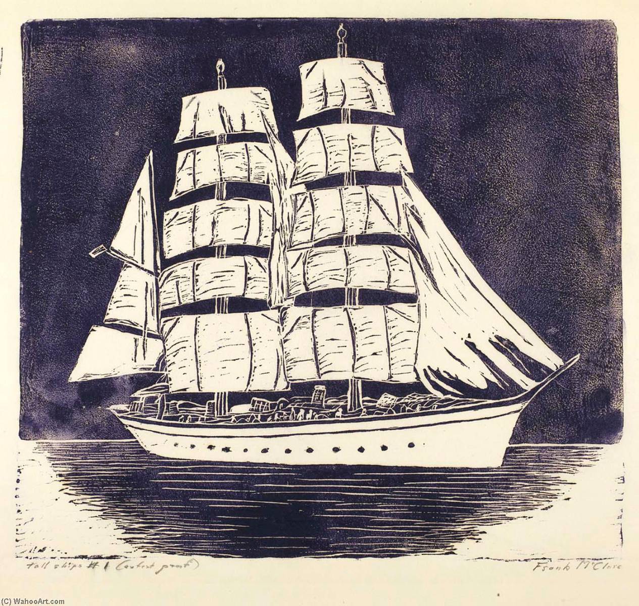 Wikioo.org - The Encyclopedia of Fine Arts - Painting, Artwork by Frank Mcclure - Tall Ships 1