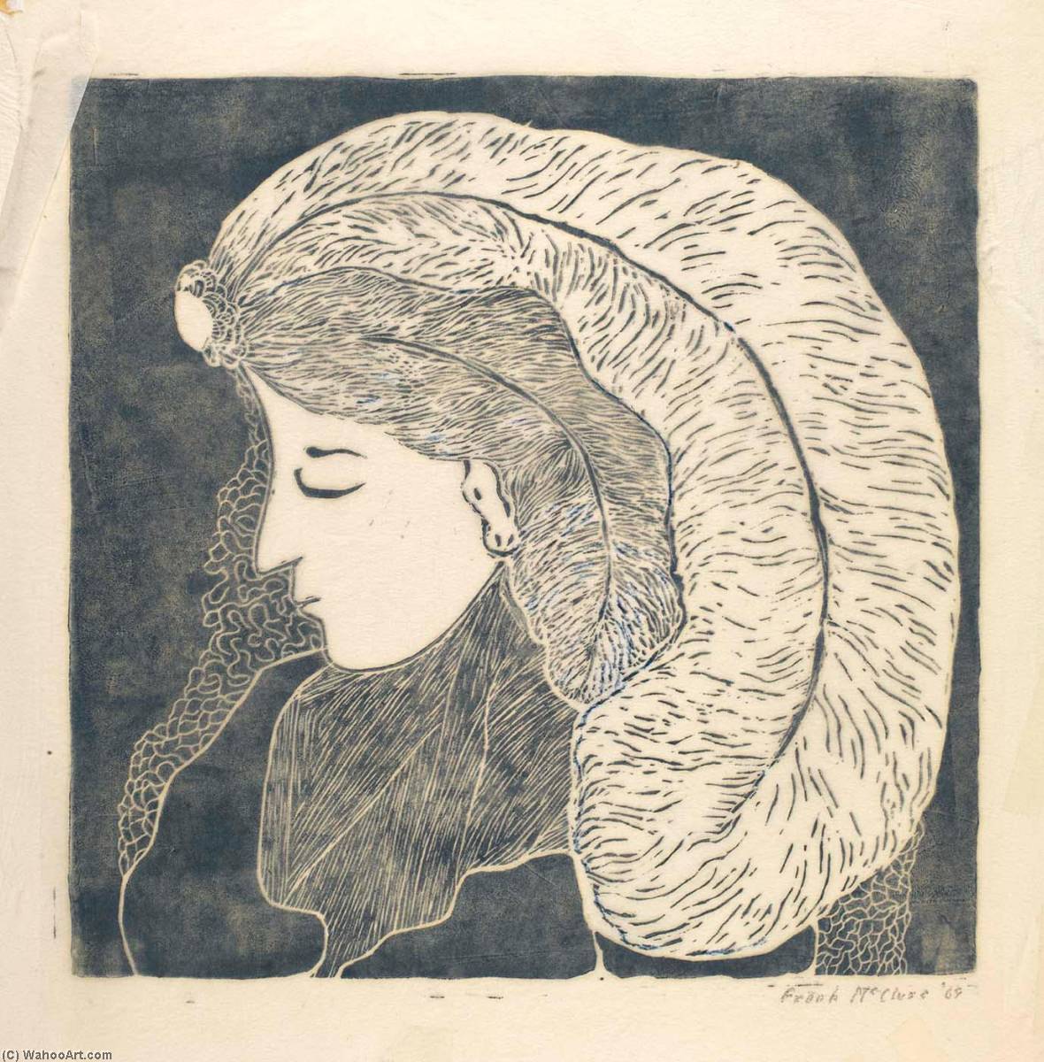 WikiOO.org - Encyclopedia of Fine Arts - Lukisan, Artwork Frank Mcclure - Lady with Plume