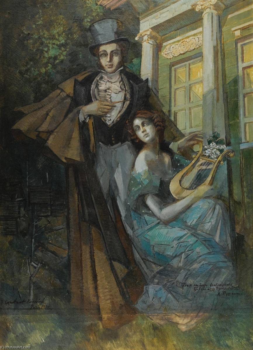 Wikioo.org – L'Enciclopedia delle Belle Arti - Pittura, Opere di Konstantin Alekseyevich Korovin - Pushkin e il Musa