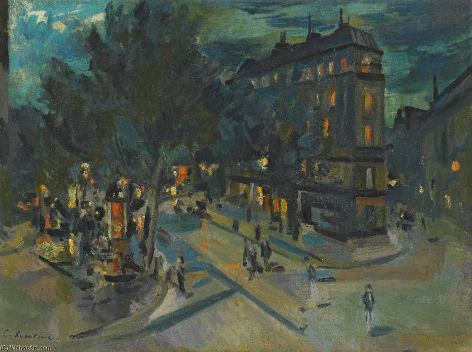 Wikioo.org – La Enciclopedia de las Bellas Artes - Pintura, Obras de arte de Konstantin Alekseyevich Korovin - París por la noche