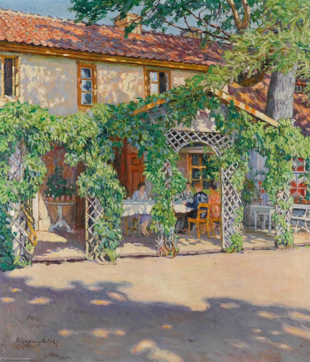 Wikioo.org - The Encyclopedia of Fine Arts - Painting, Artwork by Nikolai Petrovich Bogdanov Belsky - dacha in the summer