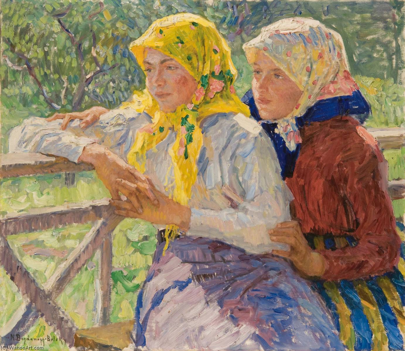 Wikioo.org - The Encyclopedia of Fine Arts - Painting, Artwork by Nikolai Petrovich Bogdanov Belsky - Latgalian Girls
