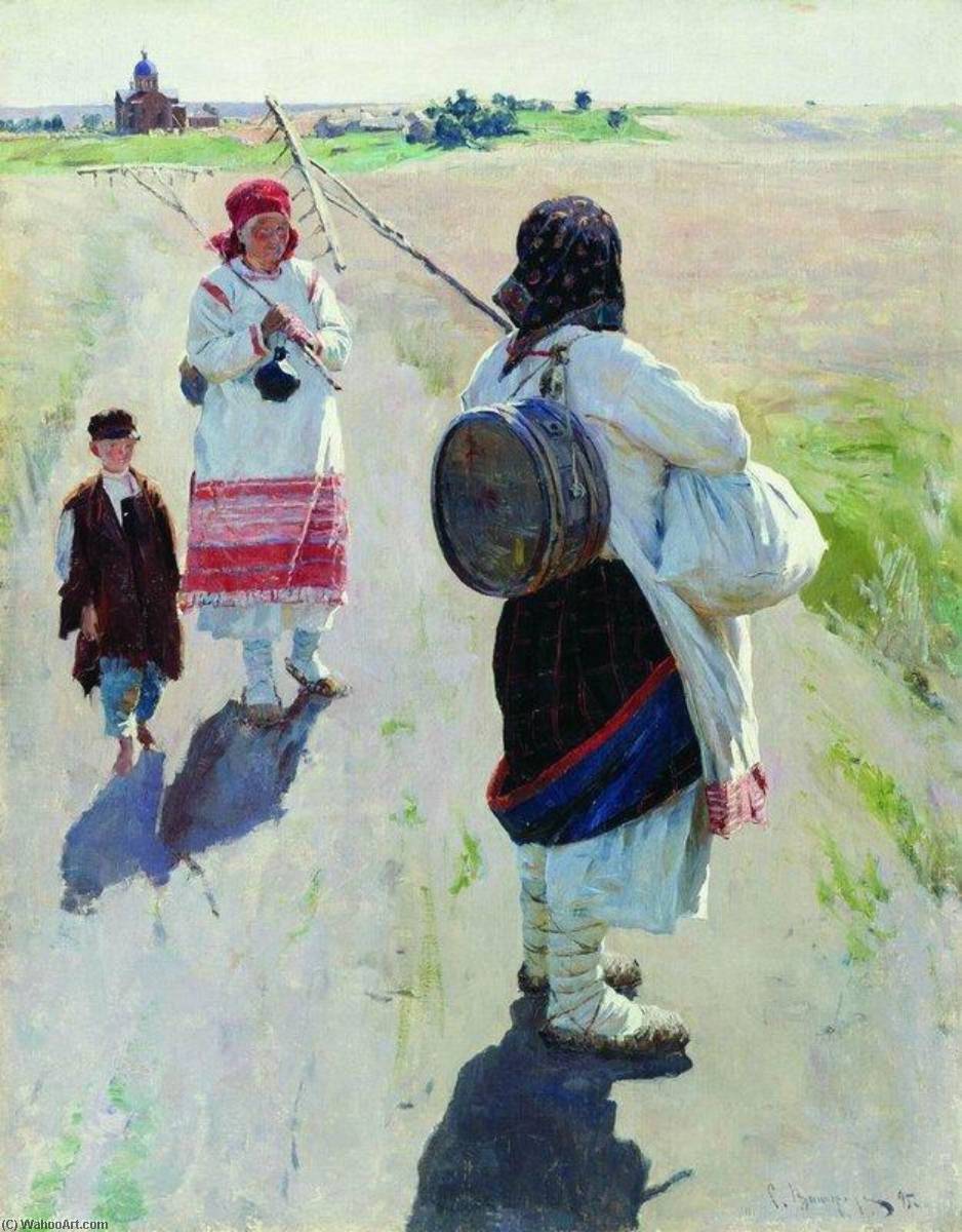 Wikioo.org - The Encyclopedia of Fine Arts - Painting, Artwork by Sergei Arsenievich Vinogradov - Going to Work