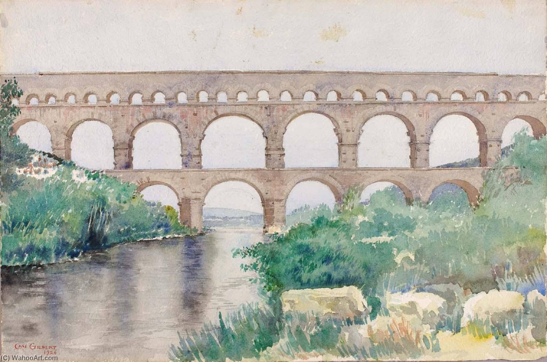 Wikioo.org - The Encyclopedia of Fine Arts - Painting, Artwork by Cass Gilbert - Aqueduct