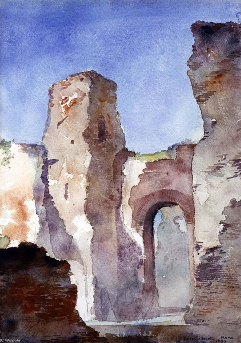 Wikioo.org - The Encyclopedia of Fine Arts - Painting, Artwork by Cass Gilbert - Baths of Caracalla, Rome