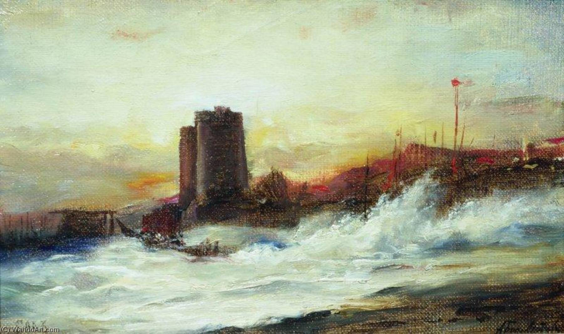 Wikioo.org - The Encyclopedia of Fine Arts - Painting, Artwork by Alexey Petrovich Bogolyubov - Maiden's Tower