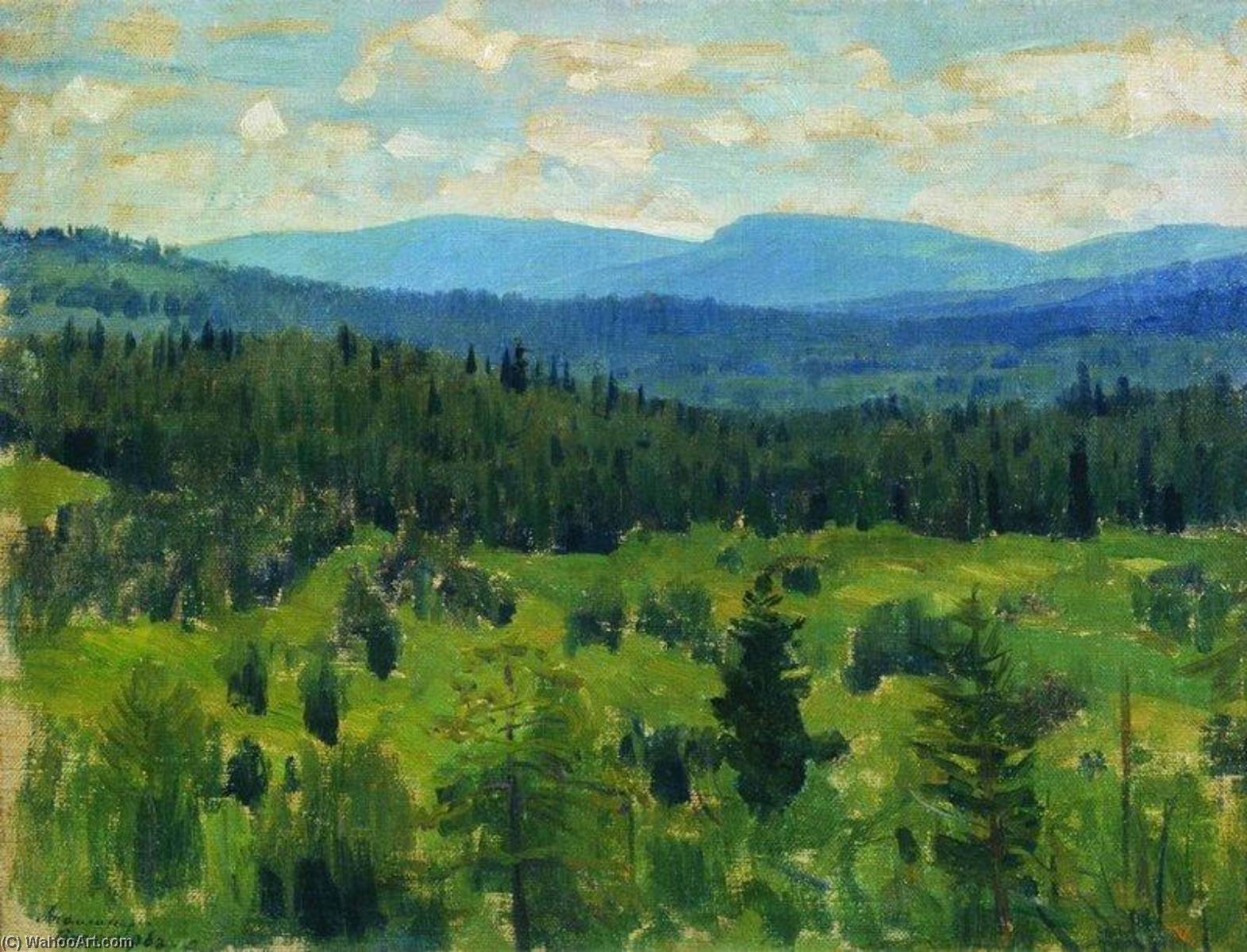 Wikoo.org - موسوعة الفنون الجميلة - اللوحة، العمل الفني Apollinari Vasnetsov - Landscape in the Ural Mountains