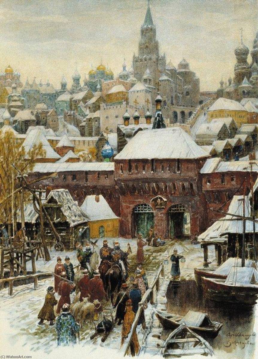 Wikioo.org - The Encyclopedia of Fine Arts - Painting, Artwork by Apollinari Vasnetsov - Moscow in the late XVII Century