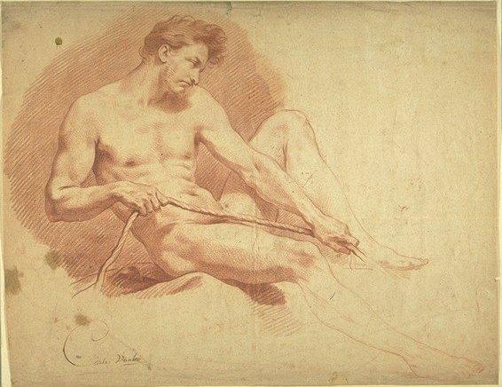 Wikioo.org - The Encyclopedia of Fine Arts - Painting, Artwork by Charles-André Van Loo (Carle Van Loo) - Man Pulling a Rope