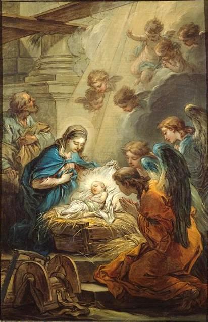 Wikioo.org - The Encyclopedia of Fine Arts - Painting, Artwork by Charles-André Van Loo (Carle Van Loo) - Nativity (study)