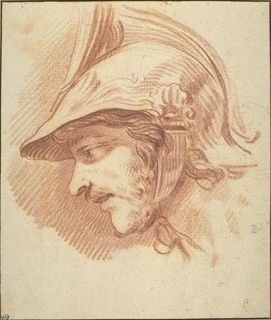 WikiOO.org - Encyclopedia of Fine Arts - Lukisan, Artwork Charles-André Van Loo (Carle Van Loo) - Head of a Soldier