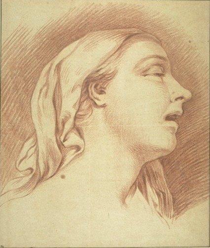 WikiOO.org - Енциклопедия за изящни изкуства - Живопис, Произведения на изкуството Charles-André Van Loo (Carle Van Loo) - Head of a Woman
