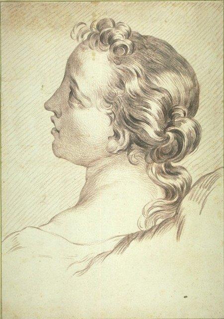 WikiOO.org - Encyclopedia of Fine Arts - Lukisan, Artwork Charles-André Van Loo (Carle Van Loo) - Head of a Young Girl