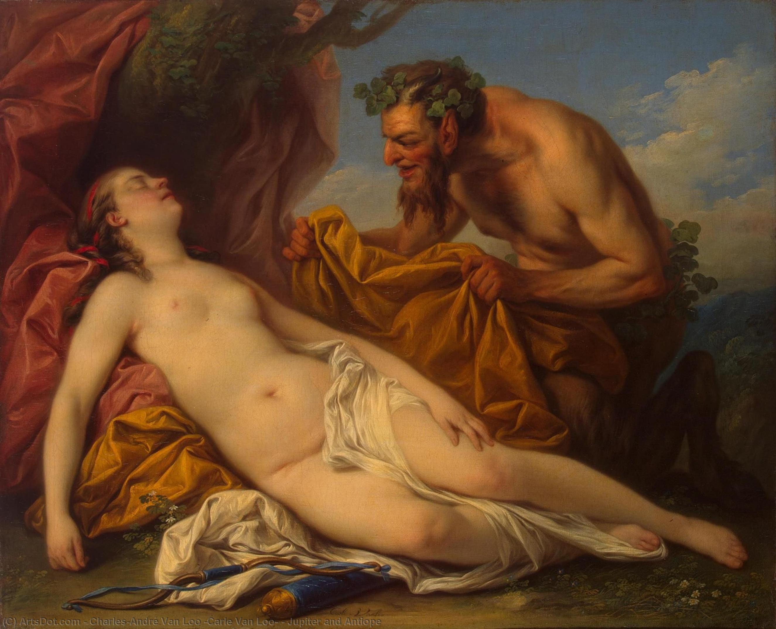 WikiOO.org - Encyclopedia of Fine Arts - Maleri, Artwork Charles-André Van Loo (Carle Van Loo) - Jupiter and Antiope