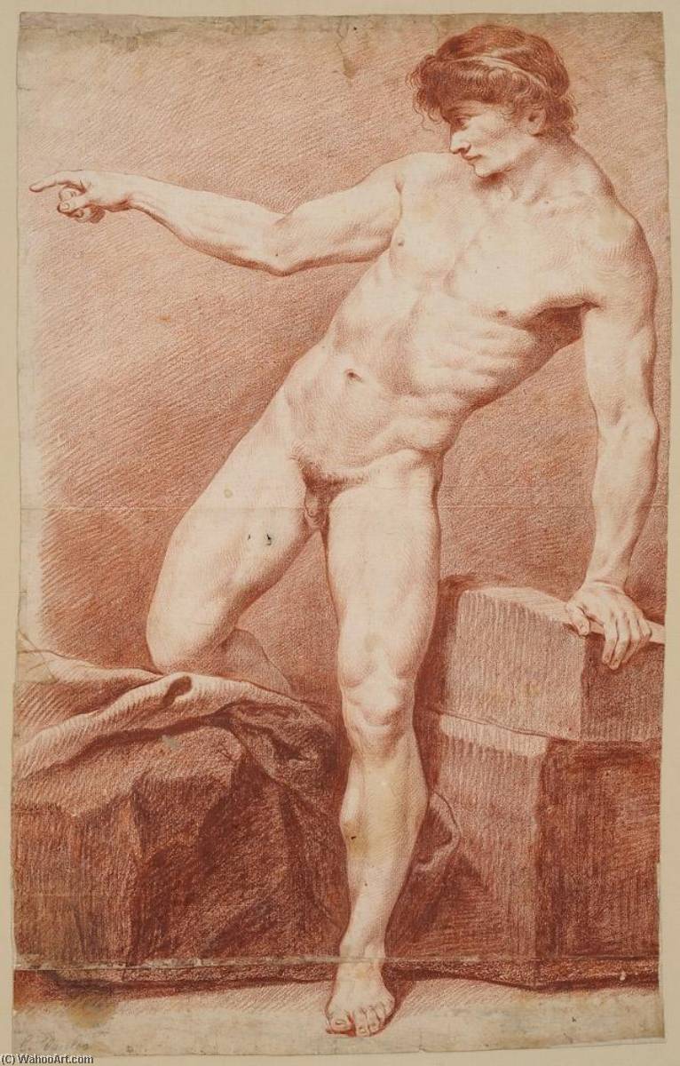 WikiOO.org - Güzel Sanatlar Ansiklopedisi - Resim, Resimler Charles-André Van Loo (Carle Van Loo) - Male Nude