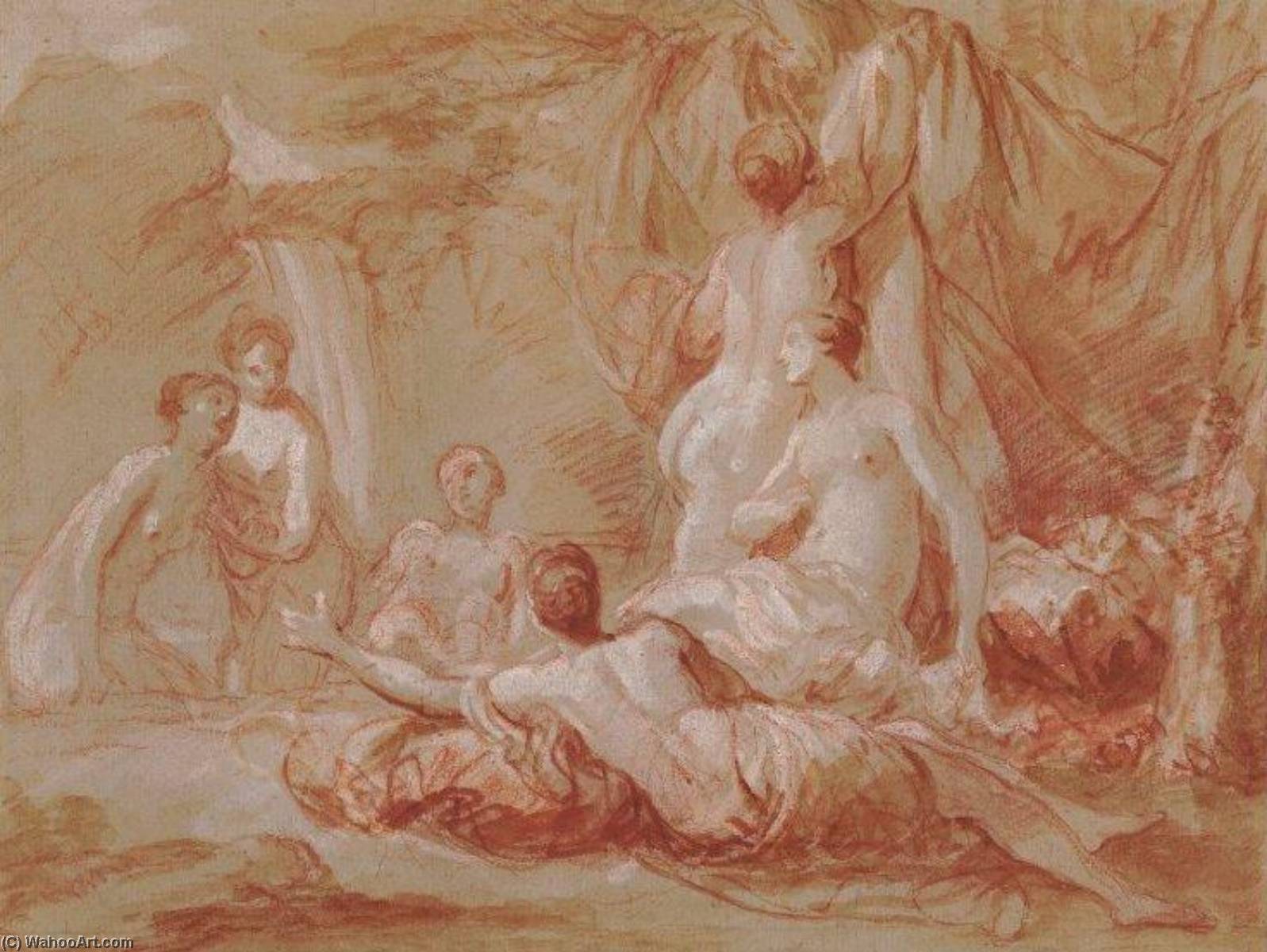 Wikioo.org - The Encyclopedia of Fine Arts - Painting, Artwork by Charles-André Van Loo (Carle Van Loo) - Group of Nymphs