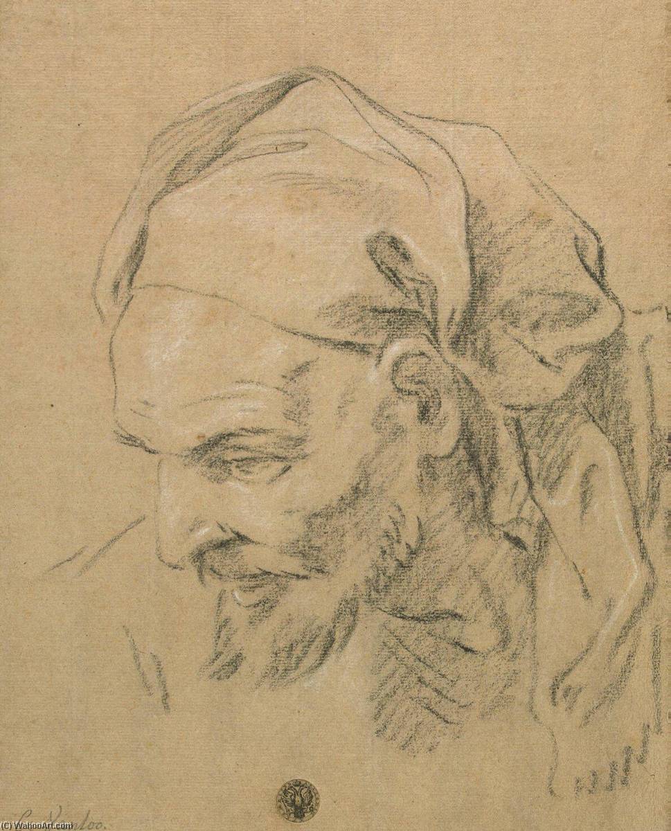 WikiOO.org - Güzel Sanatlar Ansiklopedisi - Resim, Resimler Charles-André Van Loo (Carle Van Loo) - Head of an Old Man