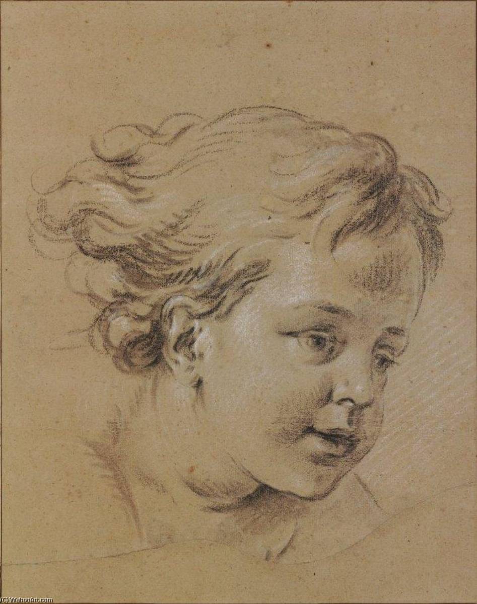 Wikioo.org - The Encyclopedia of Fine Arts - Painting, Artwork by Charles-André Van Loo (Carle Van Loo) - Head of a Child