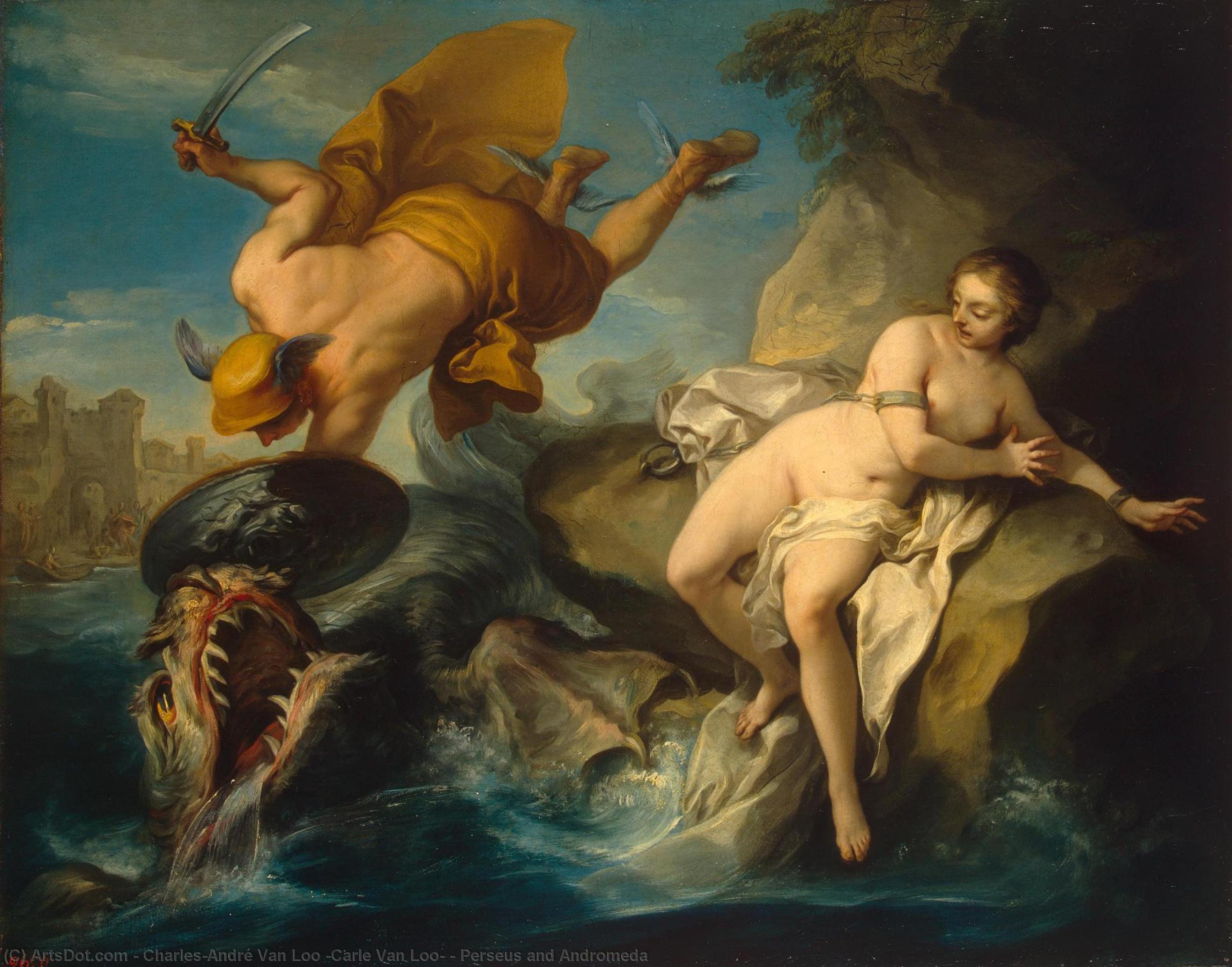Wikioo.org - The Encyclopedia of Fine Arts - Painting, Artwork by Charles-André Van Loo (Carle Van Loo) - Perseus and Andromeda