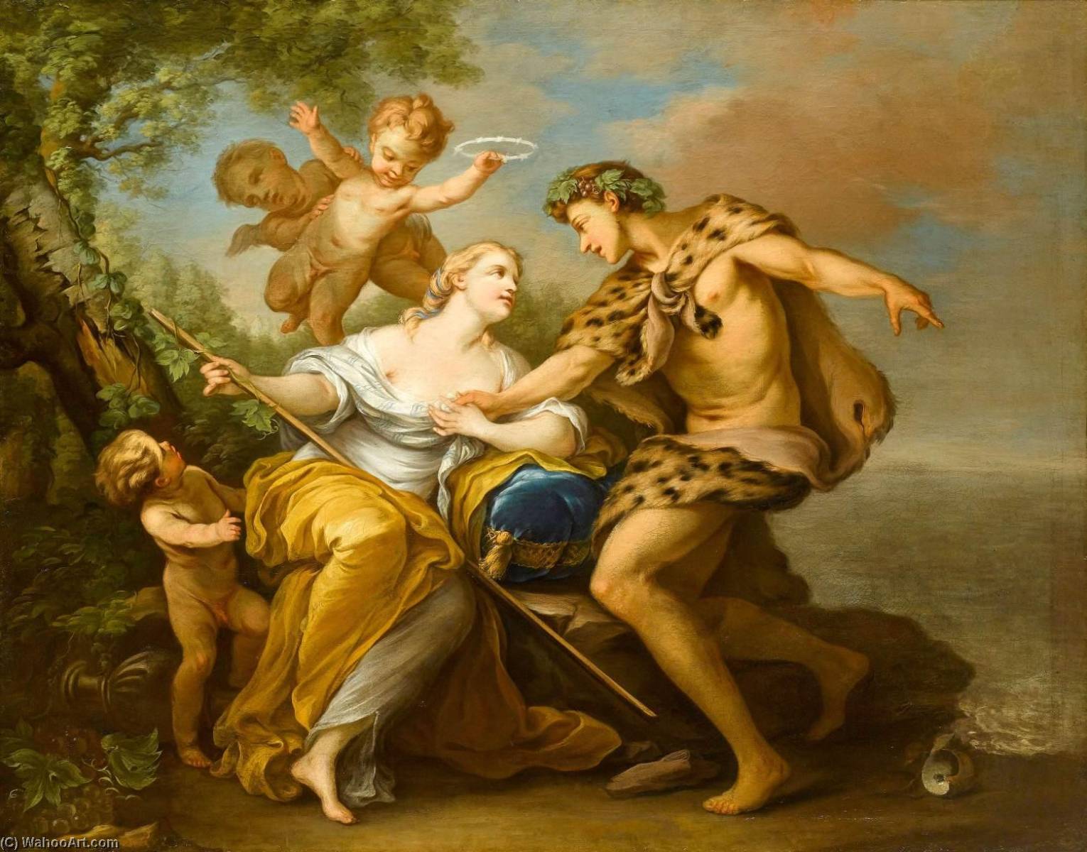 Wikioo.org – L'Encyclopédie des Beaux Arts - Peinture, Oeuvre de Charles-André Van Loo (Carle Van Loo) - Bacchus et Ariane