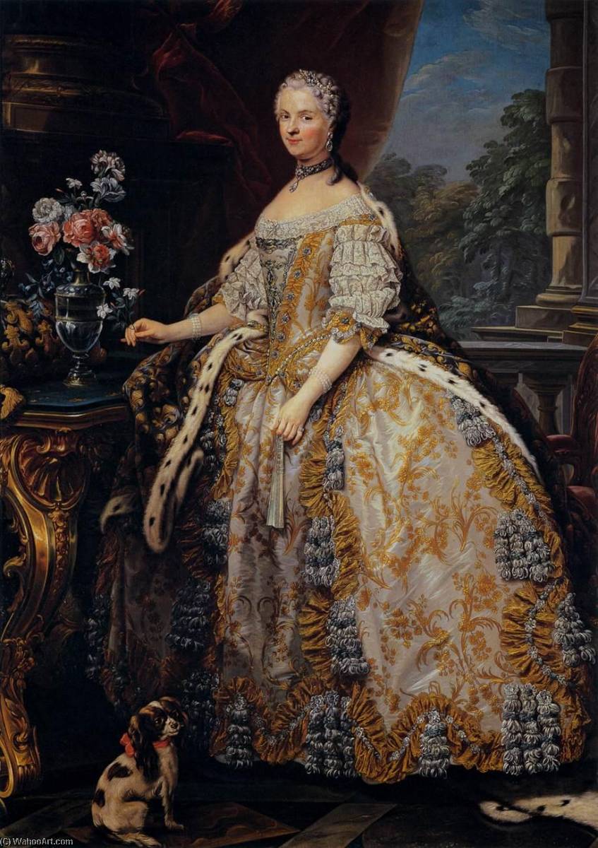 Wikioo.org - The Encyclopedia of Fine Arts - Painting, Artwork by Charles-André Van Loo (Carle Van Loo) - Portrait of Marie Leszczynska, Queen of France