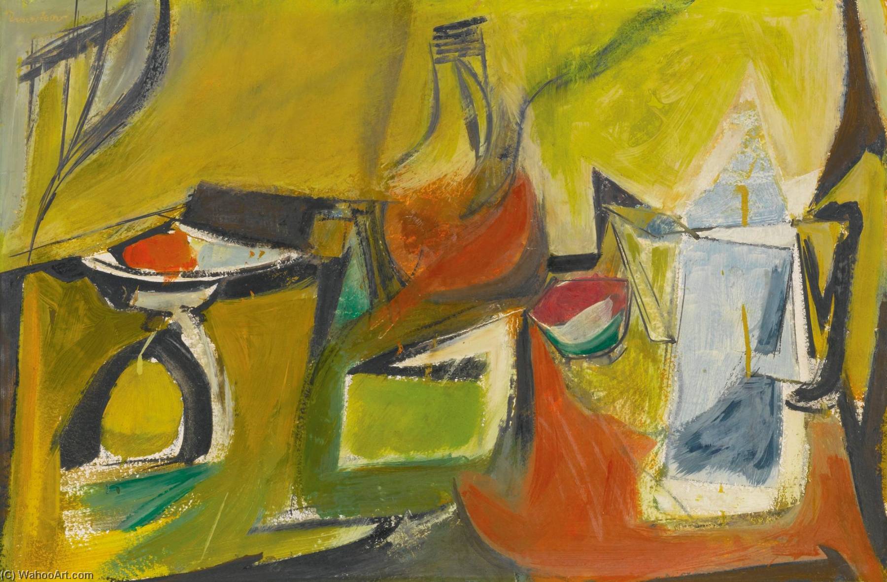 Wikioo.org - The Encyclopedia of Fine Arts - Painting, Artwork by Jack Tworkov - Study for Still Life with Yellow and Blue Pitcher