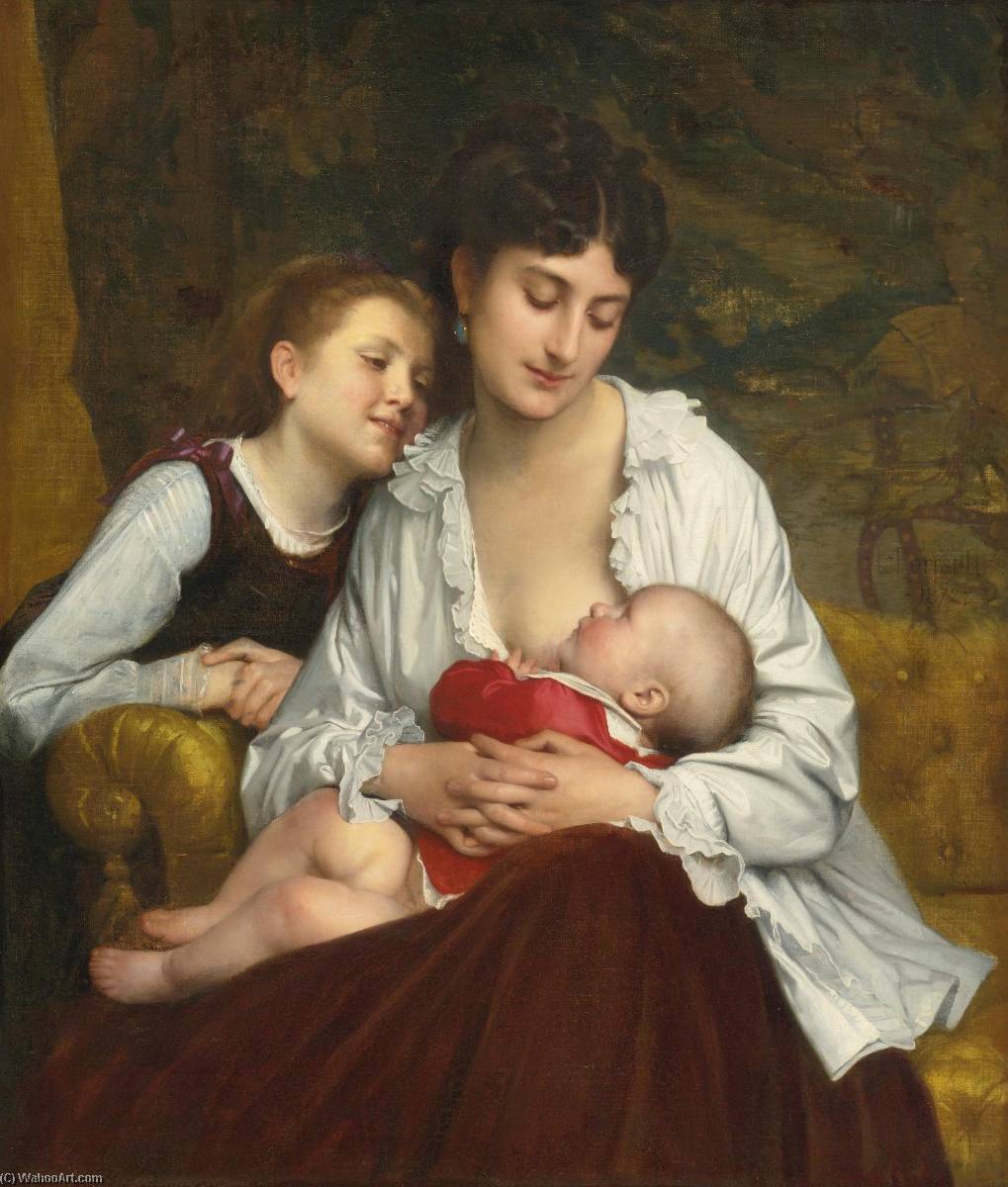 Wikioo.org – L'Encyclopédie des Beaux Arts - Peinture, Oeuvre de Léon Jean Basile Perrault - L amour maternel