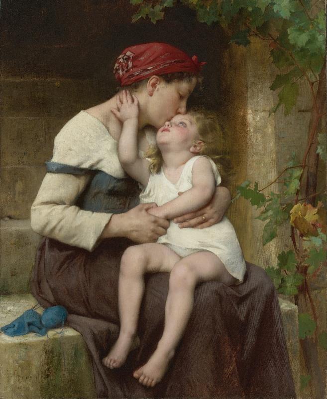 WikiOO.org - Enciclopédia das Belas Artes - Pintura, Arte por Léon Jean Basile Perrault - Mother with Child