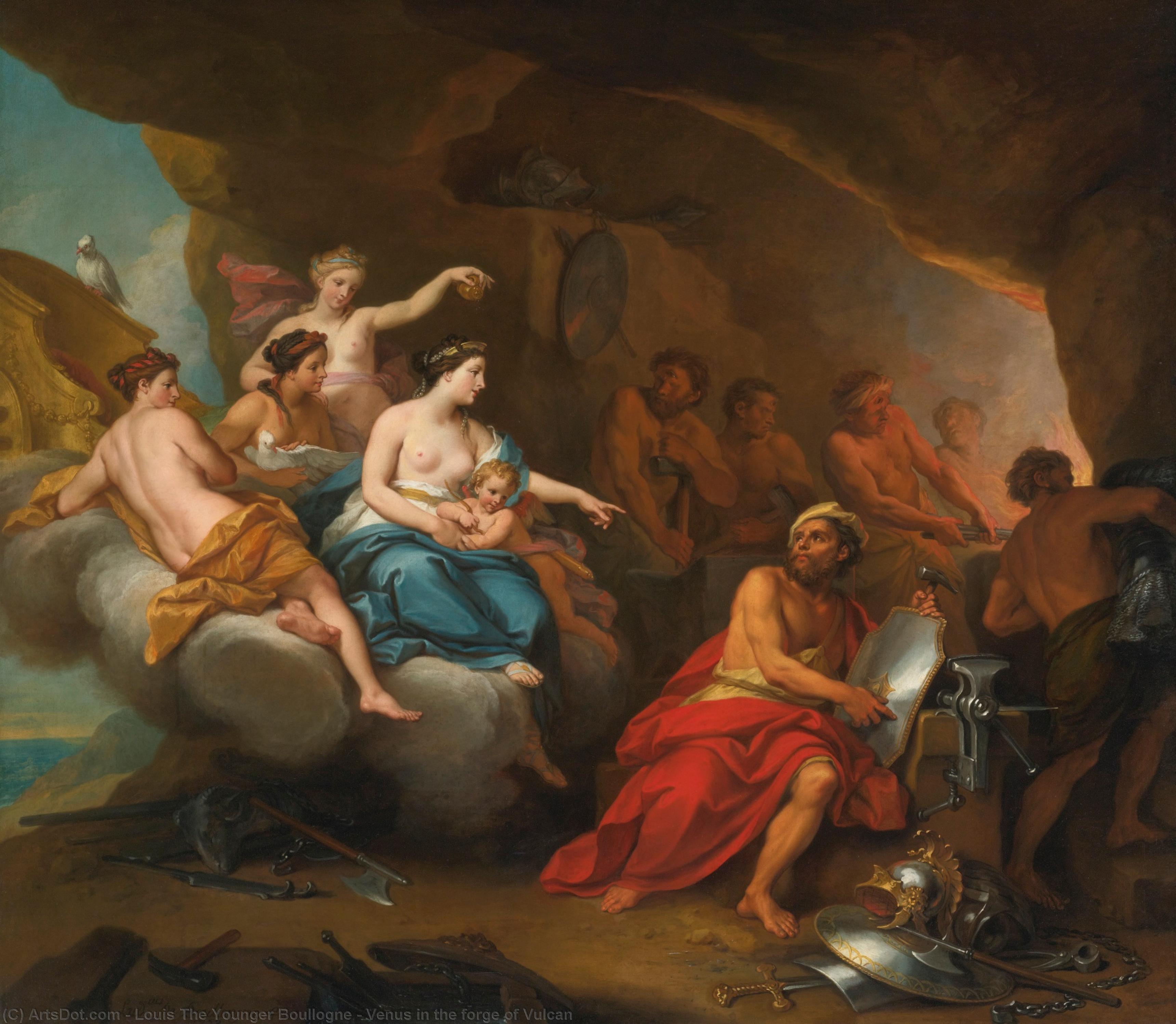 Wikioo.org - The Encyclopedia of Fine Arts - Painting, Artwork by Louis The Younger Boullogne - Venus in the forge of Vulcan