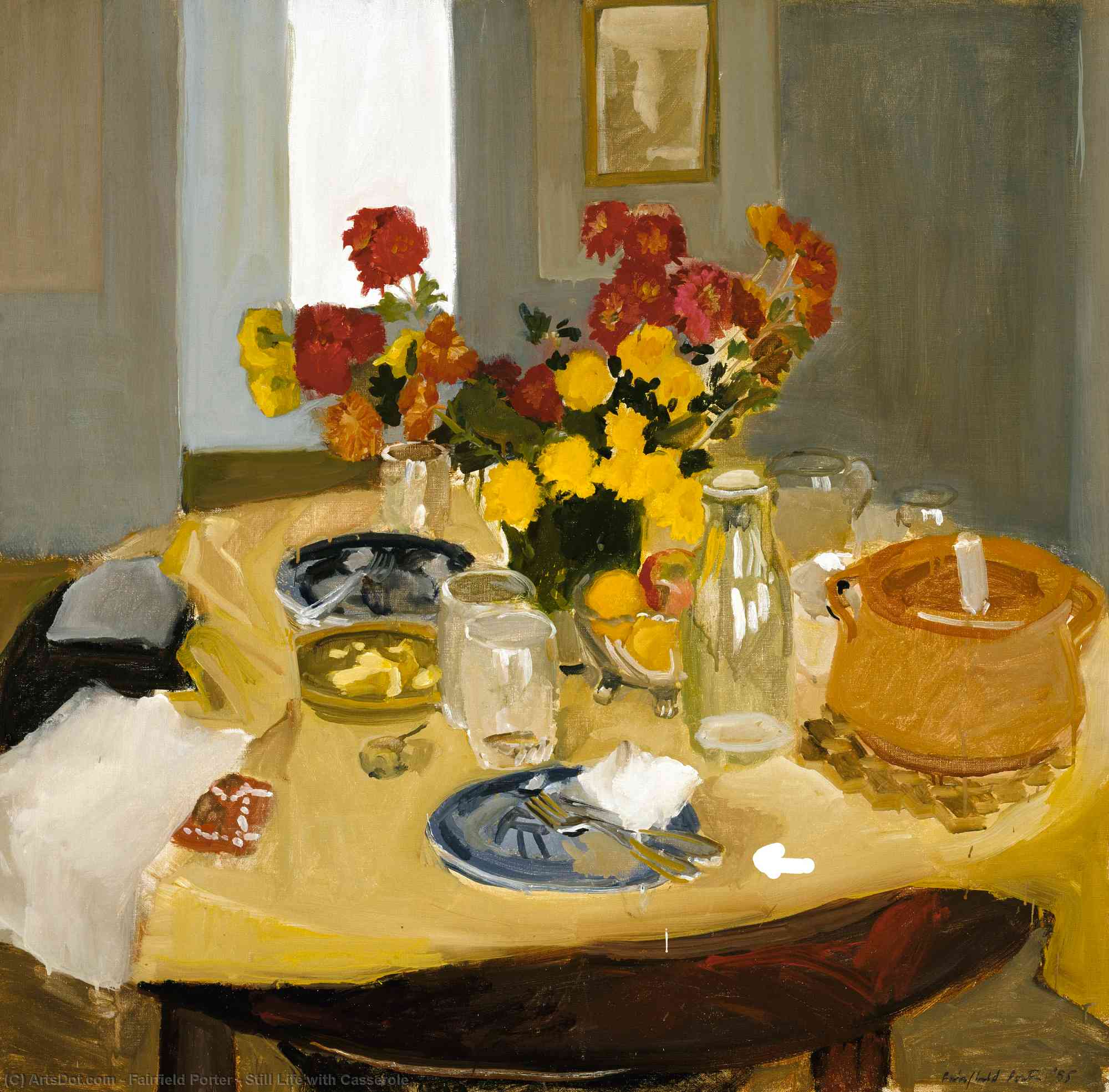 Wikioo.org - The Encyclopedia of Fine Arts - Painting, Artwork by Fairfield Porter - Still Life with Casserole