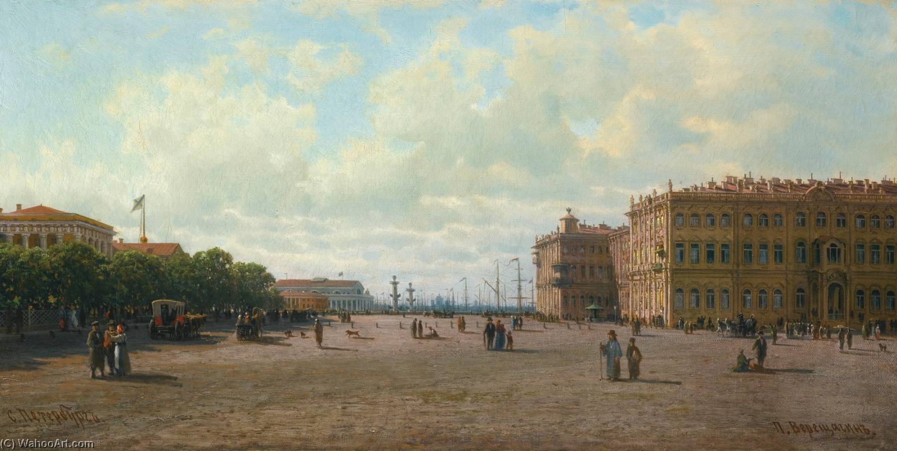 Wikioo.org - The Encyclopedia of Fine Arts - Painting, Artwork by Petr Petrovich Vereshchagin - View of Palace Square, St Petersburg