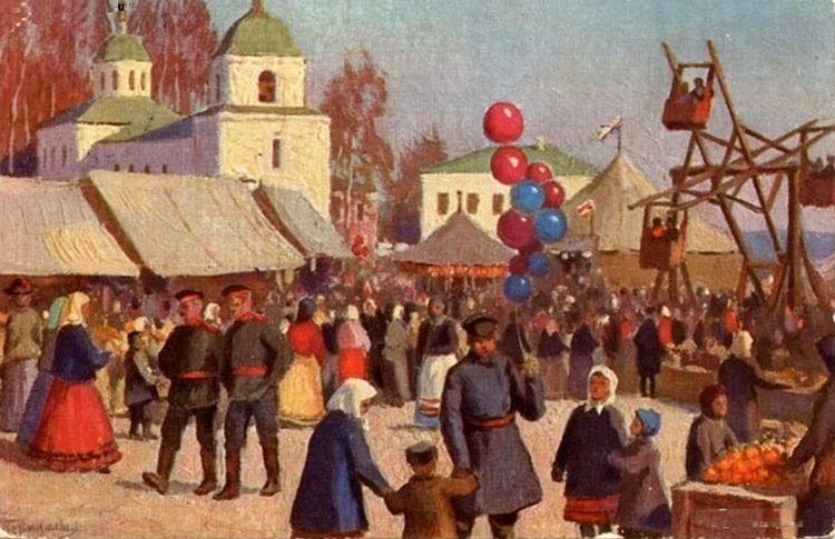 Wikioo.org - The Encyclopedia of Fine Arts - Painting, Artwork by Mikhail Germashev - Easter Festivities