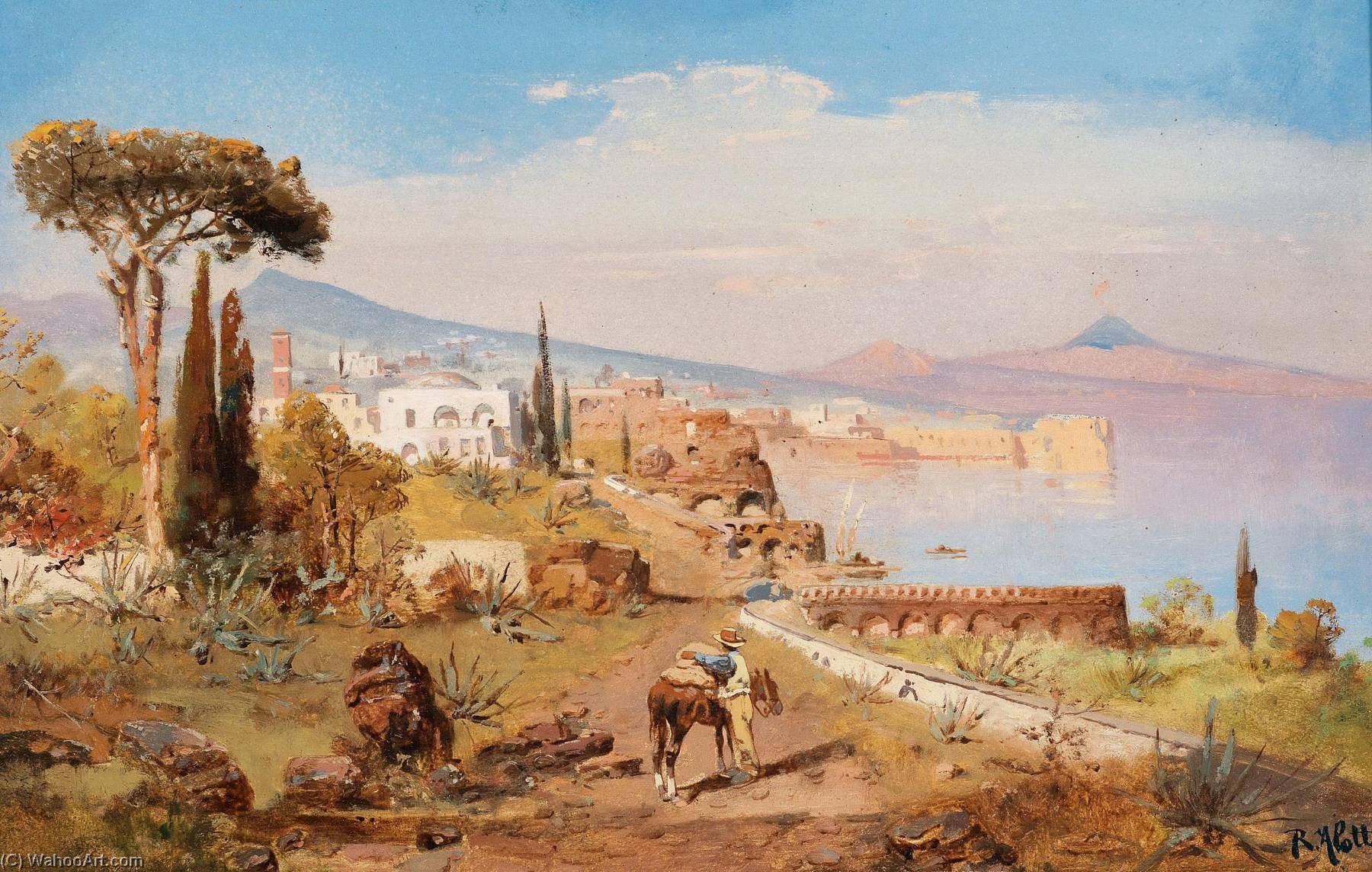 Wikioo.org - The Encyclopedia of Fine Arts - Painting, Artwork by Robert Alott - Naples Scene