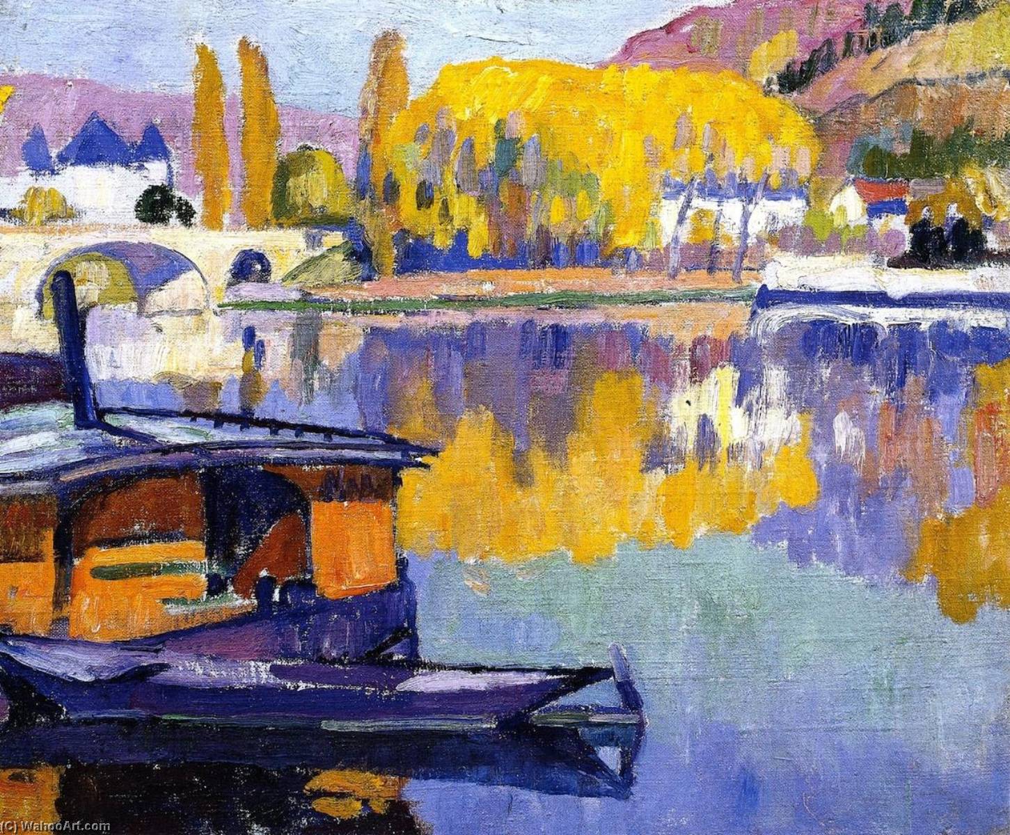 Wikioo.org - The Encyclopedia of Fine Arts - Painting, Artwork by Samuel Halpert - Le Pont, Vernon (also known as French Landscape)